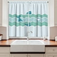 thumbnail image 2 of Ambesonne Teal Kitchen Curtains, Ocean Waves Fishing Art, 55"x45", Pale Blue, 2 of 3