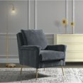 thumbnail image 2 of HomeStock Retro Renaissance Chair In Coal, Polished Gold Legs, Overhang Arm, 35 x 30 x 37 inches, Arm Rest, Cushion Availability, Plush Cushion, 2 of 4