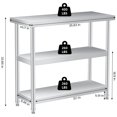 thumbnail image 3 of GloryStar 3-Tier Heavy Duty Stainless Steel Shelf, 400LBS Capacity Kitchen Storage Unit with Adjustable Leveling Feet, Easy Assembly Rack for Home, Pantry and Garage Organization, 3 of 7