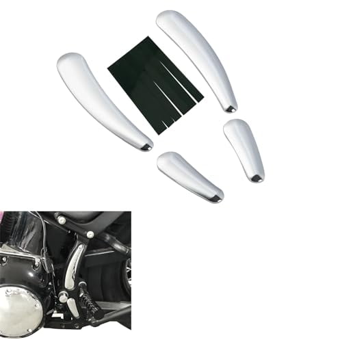 Chrome 4PCS Curved Swingarm Frame Insert Set Compatible with Harley Softail Models 2008-2017