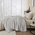 thumbnail image 5 of Great Bay Home All-Season Waffle Cotton Bed Blanket 90x90 (Full / Queen, Light Grey), 5 of 6