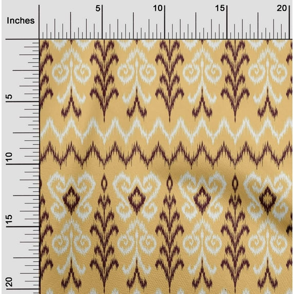 oneOone Organic Cotton Voile Fabric Chevron & Swirl Ikat Print Fabric BTY 42 Inch Wide