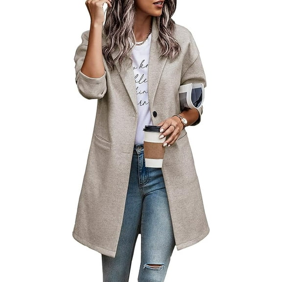 PRETTYGARDEN Women Plaid Shacket Jacket Trendy Fall Casual Button Wool Blend Tartan Trench Coat Winter Clothing with Pockets