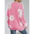 thumbnail image 6 of Pink Queen 2026 Women's OversizedSweaters V Neck Fuzzy Loose Long Sleeve Pullover Jumper Tops S-XL, 6 of 8