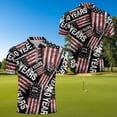 thumbnail image 5 of HUIACONG Vintage American Flag Print Golf Shirts for Men Quarter Zip Short Sleeve Matching Couple Outfits Quick Dry Patriotic Mens Shirts Casual Collared Tops for Golf Outdoor Sports Activities Man L, 5 of 7
