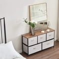 thumbnail image 3 of Dresser Storage Organizer, 5 Drawer Dresser Tower Unit for Bedroom Hallway Entryway Closets, Small Dresser Clothes Storage with Wide Sturdy Steel Frame Wood Top, 3 of 5