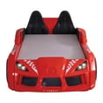 thumbnail image 3 of Furniture of America Sonet Plastic Twin Race Car Bed with LED Light in Red, 3 of 11
