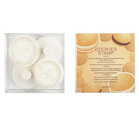 Acrylic Cookie Stamp Set, Reusable Baking Supplies For Fondant Embosser, Decorative Cookie Cutter To Create Personalized Cookies, Self-Embossing Plunger Cutter Ideal For Festive
