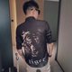 thumbnail image 2 of Camisa de hombre con estampado Camisas estampadas para hombre Gráfico Blanco Media manga Estilo coreano Botones Diseñador Xxl Nuevo en Aesthetic SI, 2 of 5