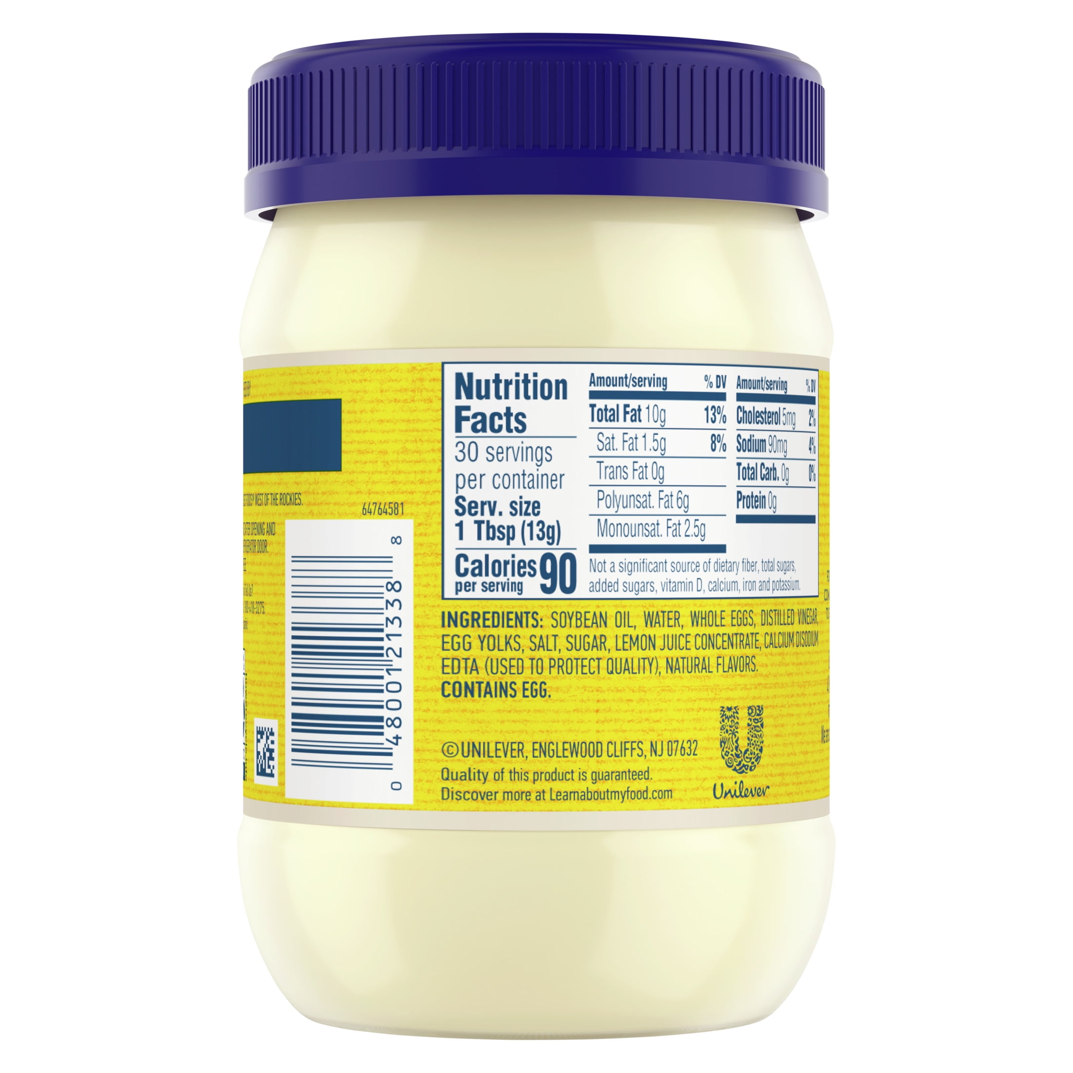 (12 pack) Hellmann's Real Mayonnaise Condiments, 15 fl oz Jar