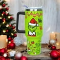 thumbnail image 4 of 40 oz Christmas Tumbler with Handle Gifts for Girls Daughter Women, Christmas Stainless Steel Insulated Coffee Cups Tumblers with Lids and Straws, Green, 4 of 6