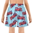 thumbnail image 5 of joogoo Cartoon Fire Trucks Boys Swim Trunks Beach Swimsuit Shorts Boxer 12-13Y, 5 of 8
