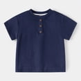 thumbnail image 2 of NIEWTR Boys shirts Tees Kids Tshirt Youth Short Sleeve Summer Crewneck Tops（Navy,5-6 Years), 2 of 5