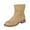 Khaki, variant on Chelsea Boots Women Suede Fold Over Chunky Heel Casual Winter Warm Ankle Booties Round Toe Slip on Short Boots