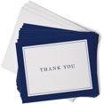 thumbnail image 1 of baomifa-Navy Cartes de Remerciement Formelles Bleues avec Bordure - 24 Cartes Classiques avec Enveloppes - Parfait pour Professionnels et Événements Spéciaux, 1 of 4