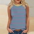 thumbnail image 2 of Women Striped Tank Tops Summer Sleeveless Crew Neck Tank Vest Casual Loose Basic T Shirts Blouse 2024 Fashion Clothes, 2 of 4