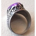 thumbnail image 4 of Purple Copper Turquoise Mens Ring, Natural Copper Turquoise, Silver Jewelry, 925 Silver Ring, Birthday Gift, Heavy Mens Ring, Arabic Design, Ottoman Style Ring, Christmas, Turkey Mens Signet Ring, 4 of 5