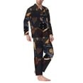 thumbnail image 2 of Hirioo Casino Cards Poker for Men's Pajama Sets 2 Piece Pjs Men's Long-Sleeved Pajama Set Button Down Sleepwear,S-XXL-X-Large, 2 of 7