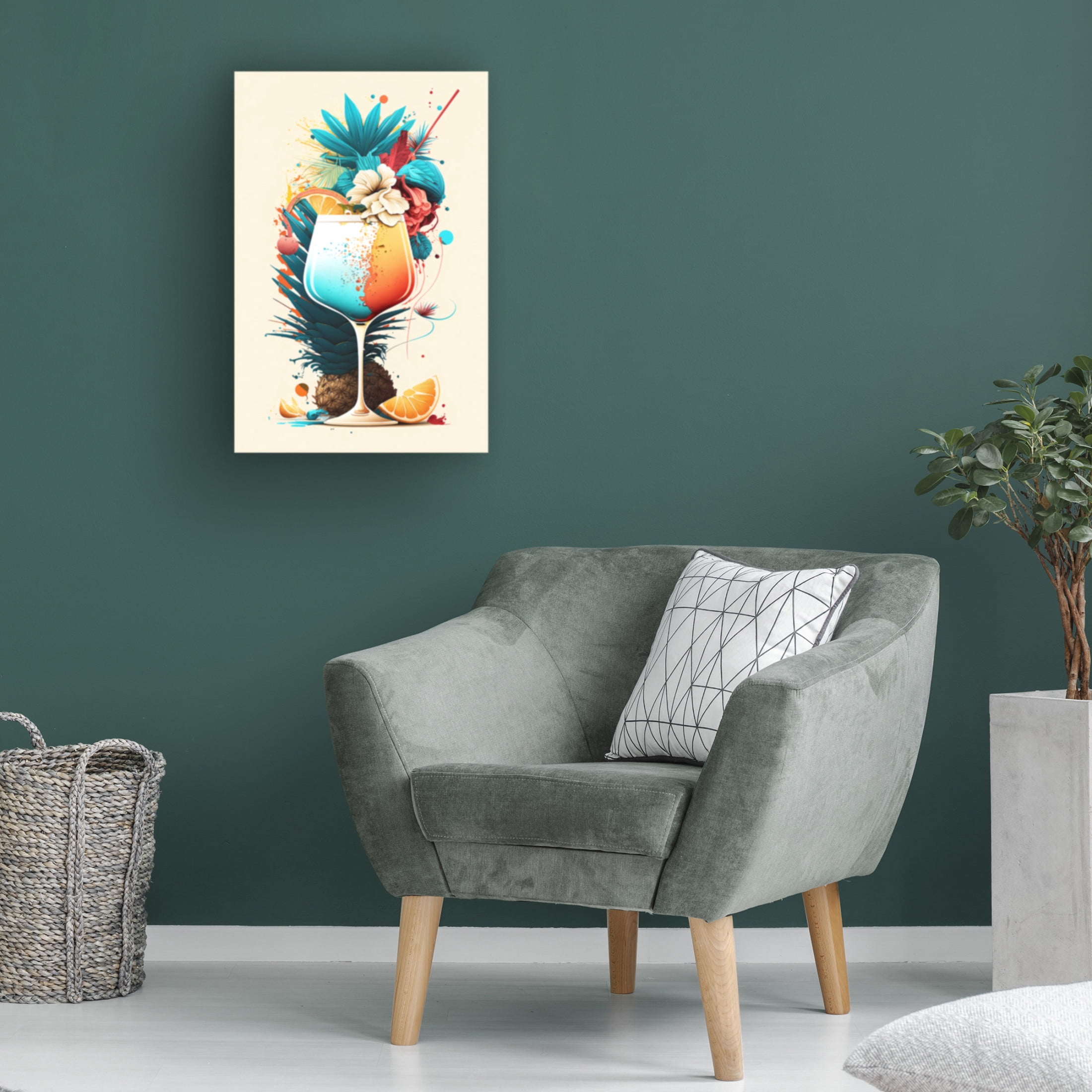 Canvas Wall Art - Ray Heere 'Mid Century Cocktails And Drinks 22' Wall Art for Living Room, Bedroom, or Office Décor by Trademark Fine Art - 16 x 24 Inches