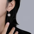 thumbnail image 3 of 925 Sterling Silver Sparkly CZ Snowflake Dangle Earrings for Women Teens Christmas Snowflake Dangle Earrings Drop Winter Party Earrings, 3 of 12