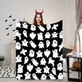 thumbnail image 2 of 150*200cm Halloween Blanket, Flannel Halloween Cute White Ghost Festival Shawl Blanket Nap Blanket Spooky Throw Blanket, 2 of 6