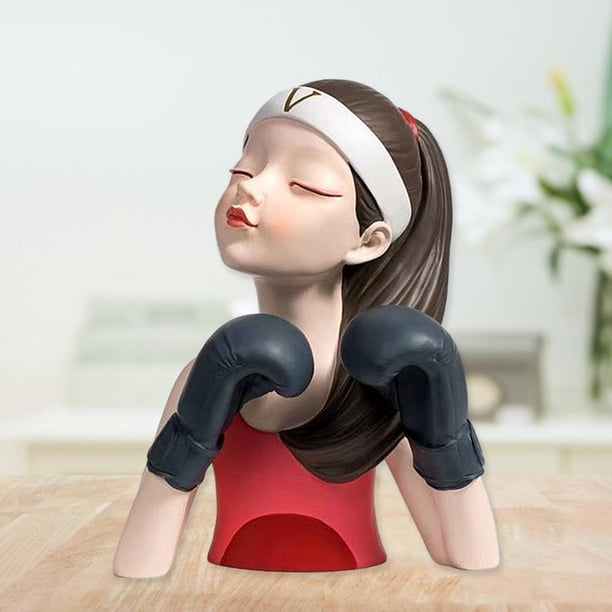 Estatuillas de resina para niñas de moda estatua de decoración para interiores y exteriores regalos de decoración de escultura de escritorio para 21x165x27cm Negro Soledad Escultura de estatua de resina
