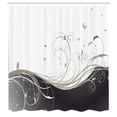 thumbnail image 2 of Ambesonne Abstract Shower Curtain, Floral Victorian Curlicue, 69"Wx84"L, Charcoal Grey, 2 of 4