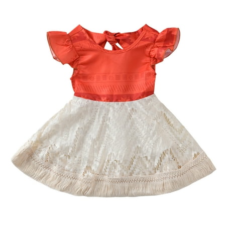 

Big Sister Little Sister Matching Outfits Lace Off Shoulder Ruffle Romper Jumpsuit Dress Moana Fancy Dress
