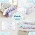 thumbnail image 3 of Wildkin Kids 4 Pc Toddler Cotton Bed in a Bag for Boys & Girls (Unicorn Purple), 3 of 6