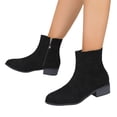 thumbnail image 7 of Ankle Boots for Women Comfortable Low Block Heel Booties with Inner Side Zipper Closure Fashionable British Style Classic Fall Boots, 7 of 7