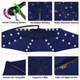 thumbnail image 3 of 10FT Solar Offset Umbrella, Cantilever Hanging Outdoor Umbrellas with Handy Crank, 32 LED Lights, Cross Base for Poolside, Backyard, Lawn, Deck, Backyard, Navy Blue, 3 of 5