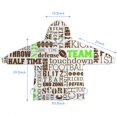 thumbnail image 7 of Green Brown Football Words Pattern Blanket Hoodies for Kids 6-13YR Oversize Wearable Blanket Hoodies for Boys Girls Teens, 7 of 7