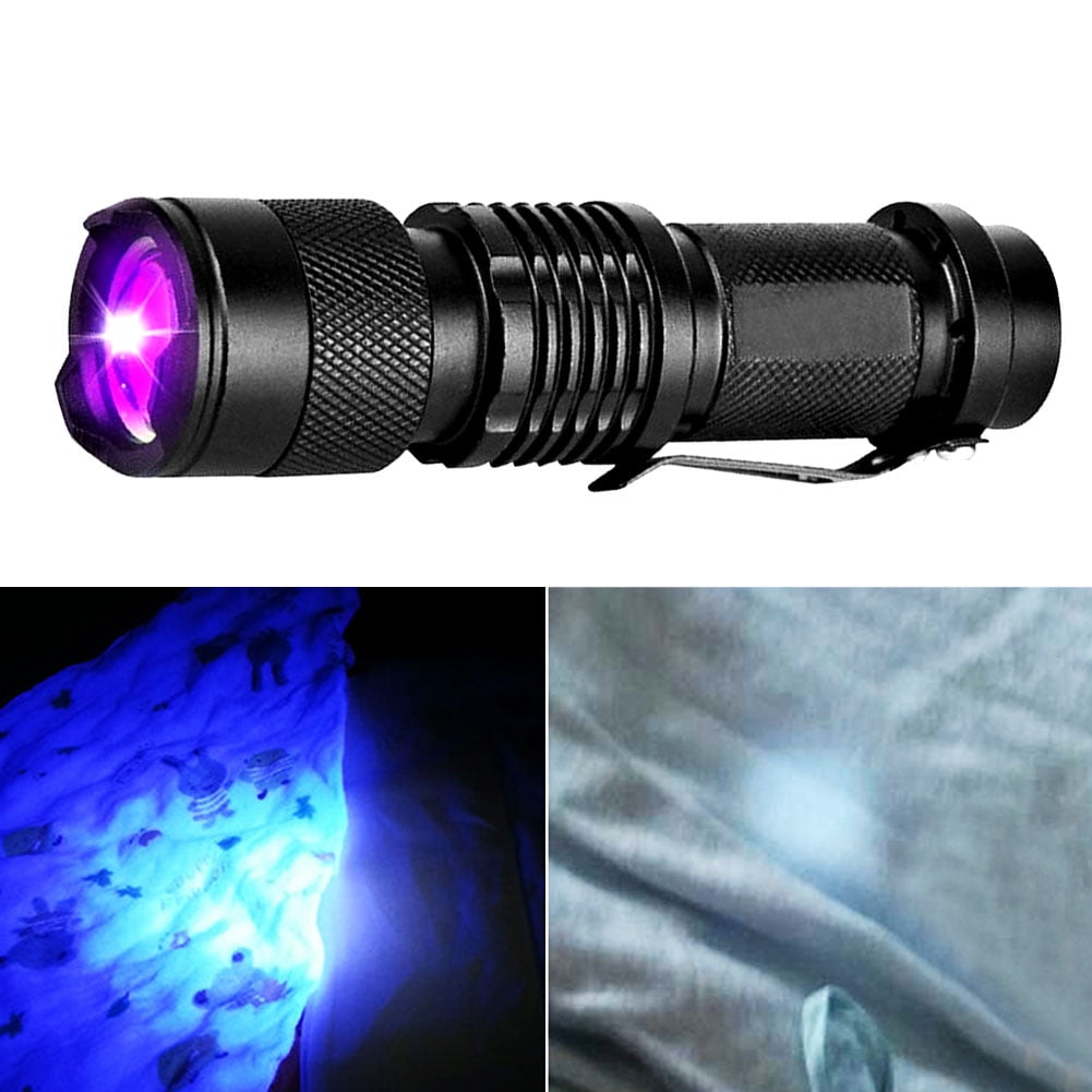 3-Mode Focus Adjustable Ultra Violet  Purple UV LED Light Flashlight Torch 395nm