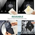 thumbnail image 2 of TEHAUX Protecteurs de Cuisinière Réutilisables 5Ensemble Tissu Enduit Noir Forme Carrée Lavable au Lave-Vaisselle, 2 of 8