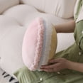thumbnail image 4 of Macaron Round Pillow, Colorful Soft Plush Decorative Cushion for Kids Gift and Home Decor, 12.6 Inch Sweet Round Throw Pillow for Sofa Bed and Living Room, Pink, 4 of 5