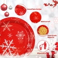 thumbnail image 4 of Sevenstars 200 PCS Christmas Paper Plates and Napkins Snowflake Party Supplies Red Disposable Tableware Set for Xmas Decoration, 4 of 8