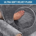 thumbnail image 4 of Sofa Covers Couch Covers 3 Seat Sofa Protector Cover Quilted Thick Velvet Plush for Dogs Pets with Non-Slip Two Elastic Straps on Back and Bottom (Seat Width: 70", Grey), 4 of 7