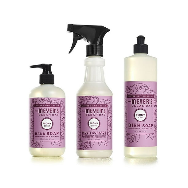 Mrs Meyers Clean Day Limited Edition Peony Scent Kitchen Basics Set