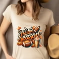 thumbnail image 4 of Graphic T-Shirt Tis The Season Football Pumpkin Spice Print for Women, Ash, Size M, 4 of 6