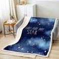 thumbnail image 2 of Galaxy Blanket Blue Galaxy Throw Blanket Star Decor Fleece Blanket, Universe Themed Decor Fuzzy Blanket Blue Gradient Decor Sherpa Blanket Outer Space Bedroom Decor 60鈥渪80", 2 of 6