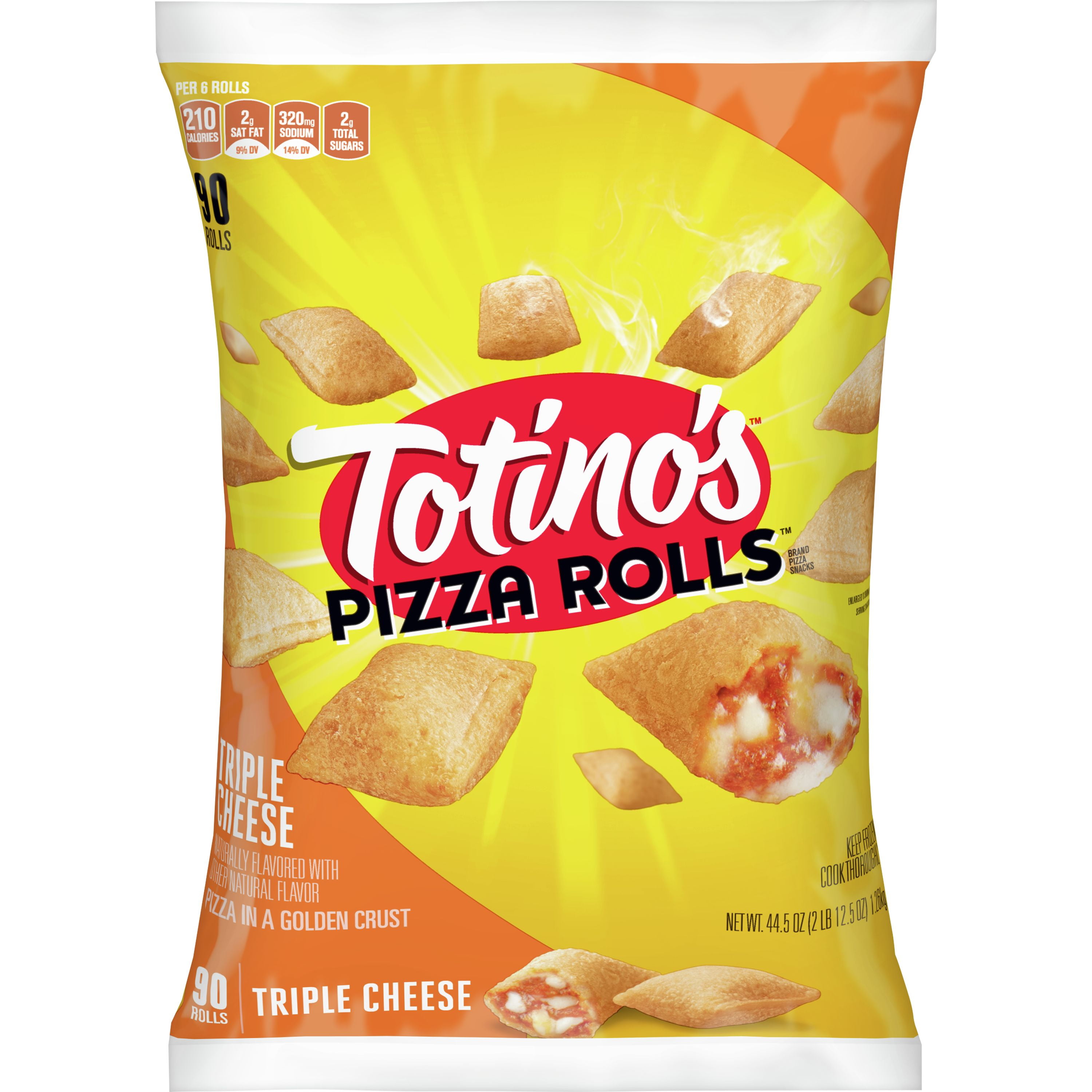 Totino's Pizza Rolls Triple Cheese, 90 Count, 44.5 oz Bag