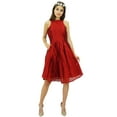 thumbnail image 5 of Bimba Women's Wedding Party Dress Sleeveless Pleated Prom Dresses, 5 of 9