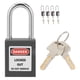 thumbnail image 2 of juegos de candados de seguridad de 1,5 pulgadas, cerradura aislada con viga de acero con llaves para fabricación de máquinas industriales, color negro, 2 of 9