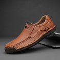 thumbnail image 2 of Men's Light Brown Hand Stitched Slip-On Leather Casual Loafers, 2 of 5