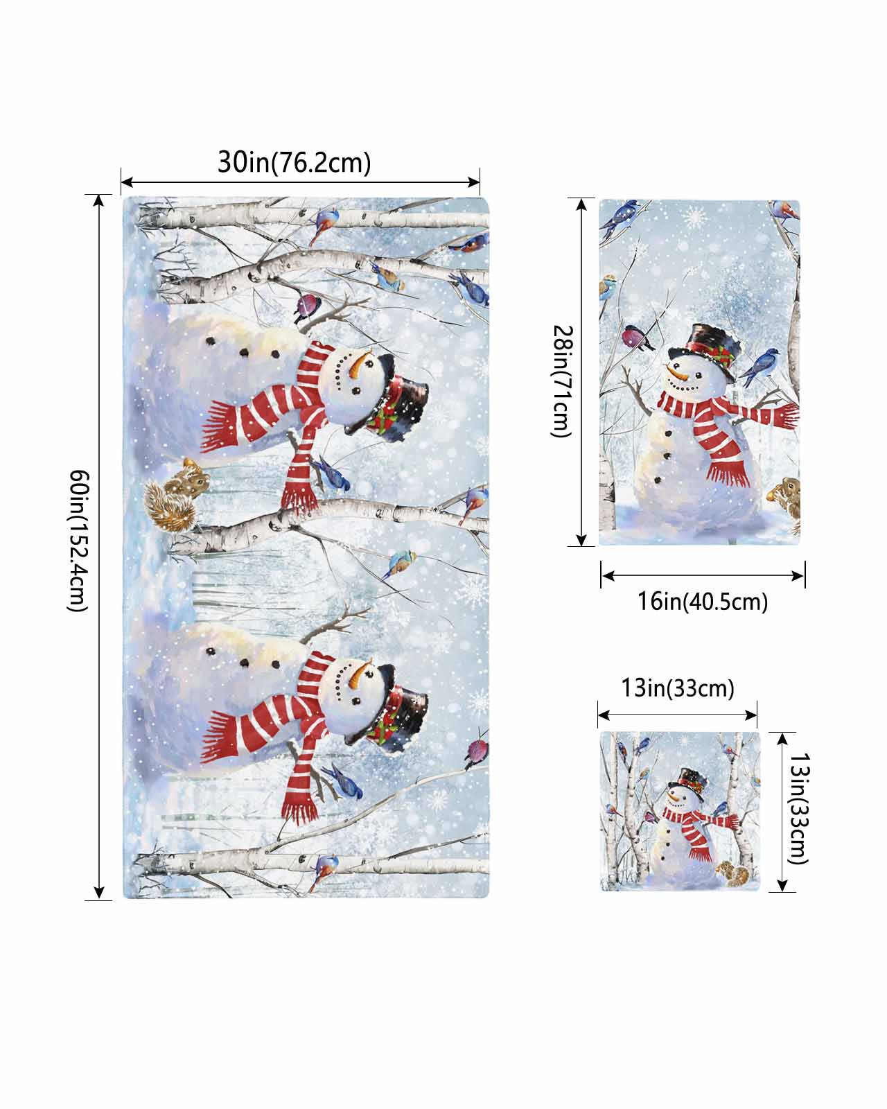 Red Blue Christmas Bath Towels for Bathroom Set,Luxury Microfiber Towels Gifts for Women,Quick Dry Beach Hand Hair Face Towel and Dish Washcloth,Snowman Xmas Snowflake Winter Birds Towels+Set