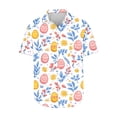 thumbnail image 4 of Blusas y camisas de manga corta con cuello en V Camisa estampada de Pascua para hombre Camisa abotonada Top de poliéster para hombre, 4 of 4