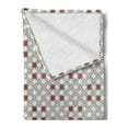 thumbnail image 2 of Boho Soft Flannel Fleece Blanket, Ethnic Mosaic Art Moroccan Fashion Inspired Modern Geometric Floral Pattern, Cozy Plush for Indoor and Outdoor Use, 50" x 70", Coconut and Paprika, by Ambesonne, 2 of 5