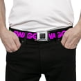 thumbnail image 3 of Buckle-Down Belt, Seatbelt Buckle Belt, Swagg Black Hot Pink Turquoise Purple Neon Green, 30 to 44 Inches, 3 of 9