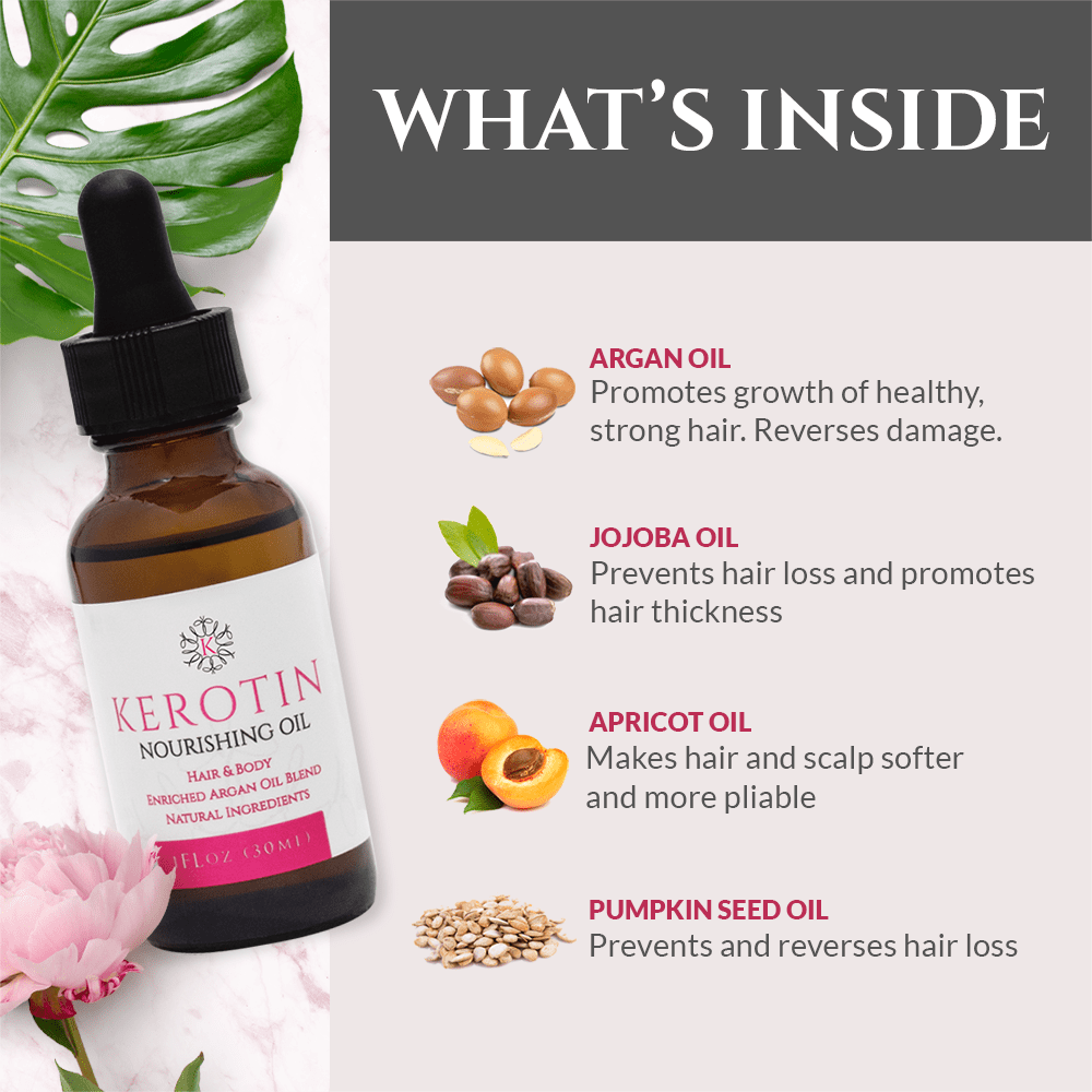 Kerotin Nourishing Hair Oil Natural Hair And Scalp Treatment Anti Frizz Serum Frizzy And Repair Oil Conditioning Hair And Hair Growth Treatment Sleek And Shine 1 Fl Oz Walmart Com Walmart Com