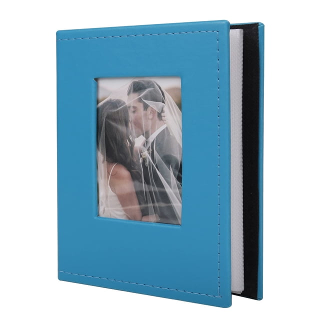 Álbum de fotos RECUTMS, funda de piel sintética azul de 4 x 6 pulgadas, 100 fotos